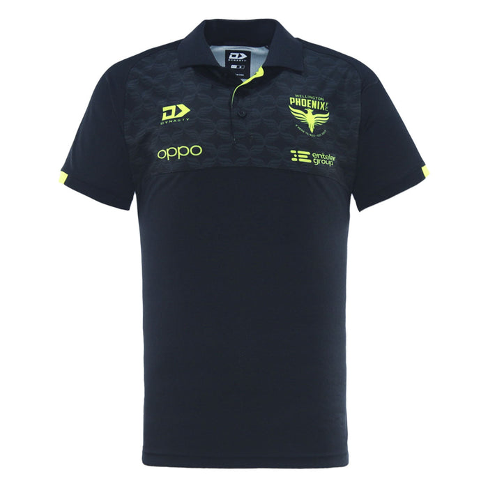 25/26 Wellington Phoenix Adults Media Polo - Black