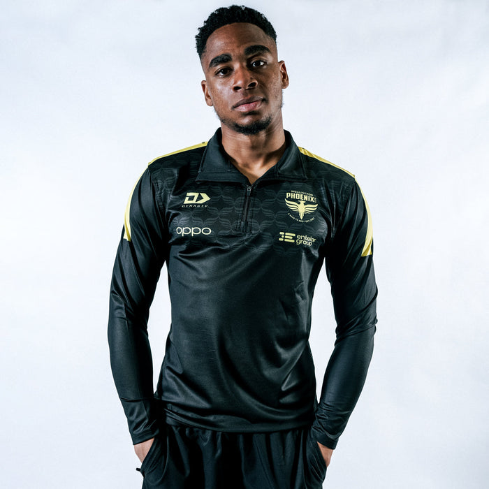 25/26 Wellington Phoenix Adults Quarter Zip Travel Long Sleeve - Black